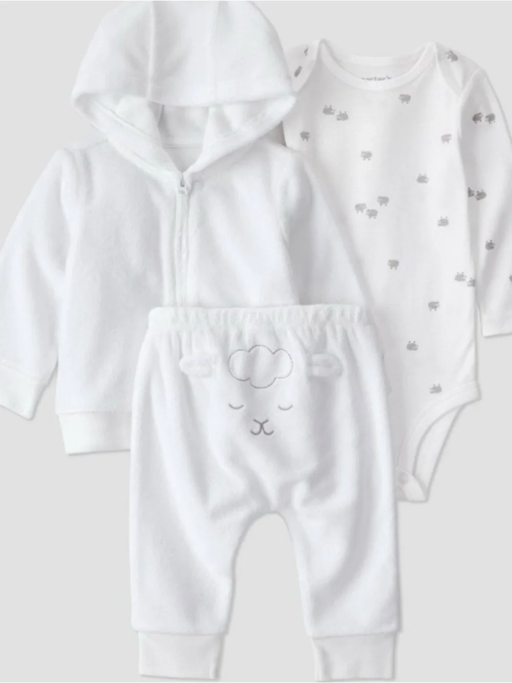 Carter's White Lamb 3-Piece Pajama Set